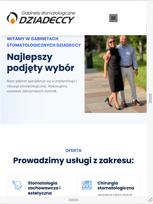 Tabletowa wersja strony Dziadeccy